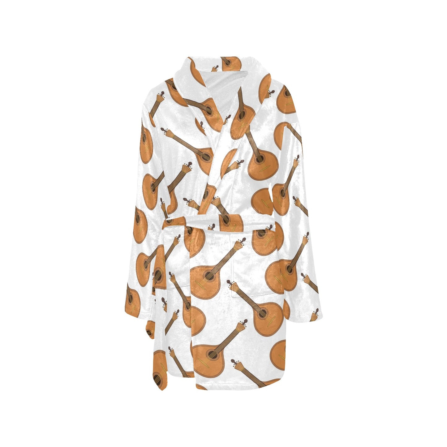 Mandolin Pattern Print Design 01 Women's Fleece Robe