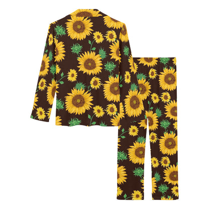 Sunflower Pattern Print Design SF01 Women's Long Pajama Set