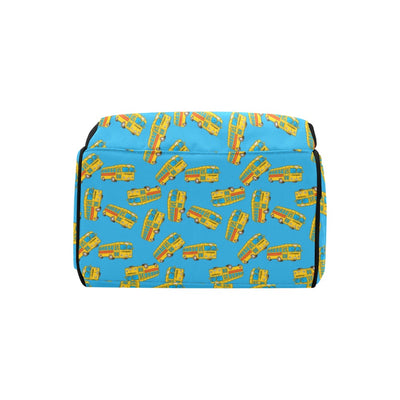 School Bus Print Design LKS302 Diaper Bag Backpack