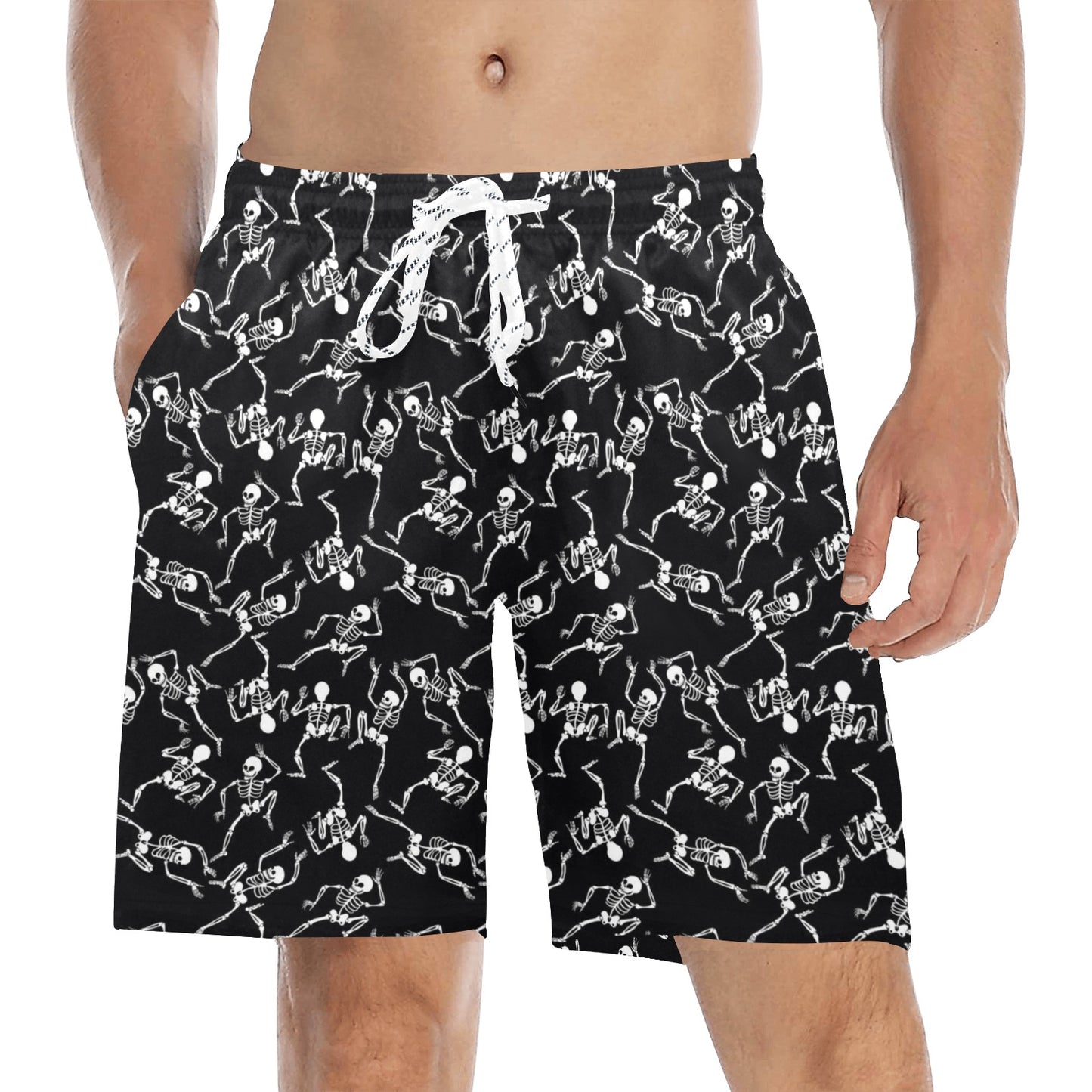 Skeleton Style Print Men's Swim Trunks Beach Shorts
