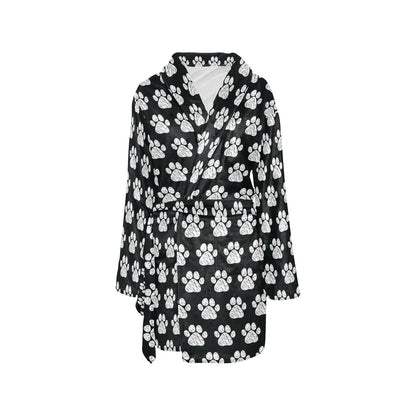 Paw Pattern Print Design A02 Women's Fleece Robe