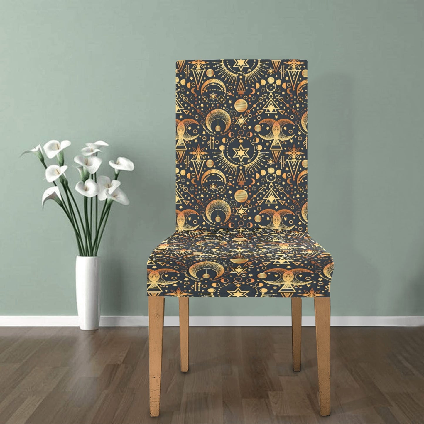 Sun Moon Print Design LKS308 Dining Chair Slipcover