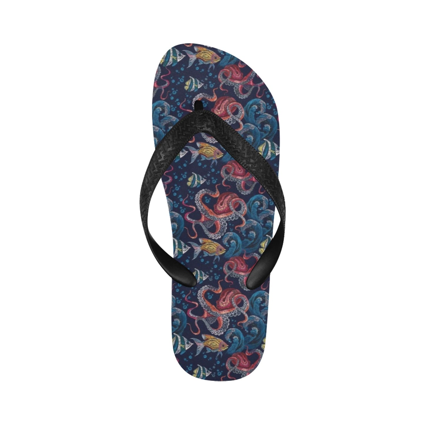 Underwater Giant Squid Print Design LKS302 Flip Flops