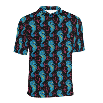 SeaHorse Print Design LKS401 Men Polo Shirt