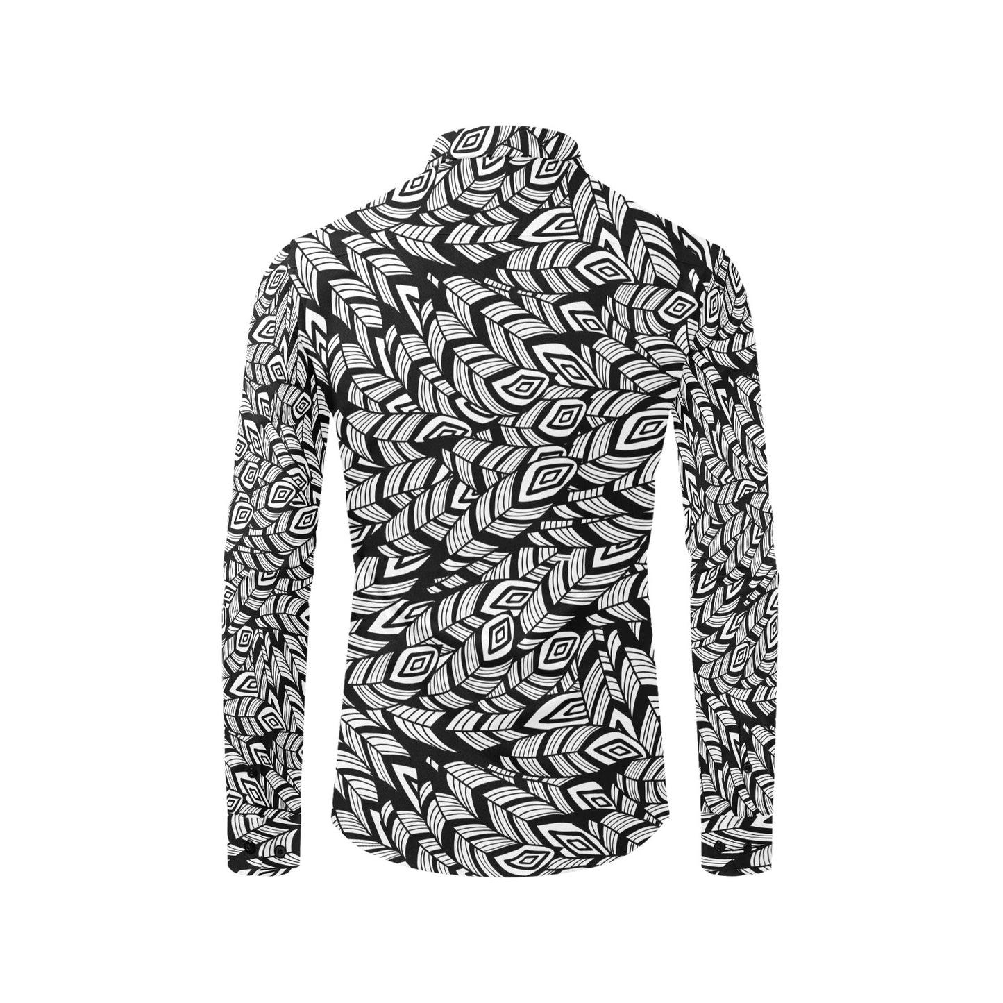 Tribal Pattern Print Design LKS302 Men's Long Sleeve Dress Shirt