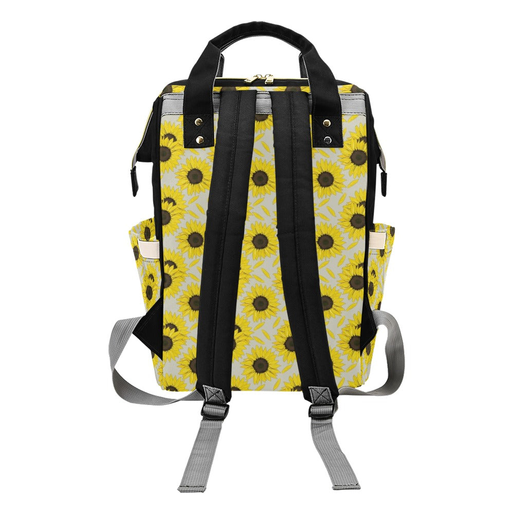 Sunflower Print Design LKS309 Diaper Bag Backpack
