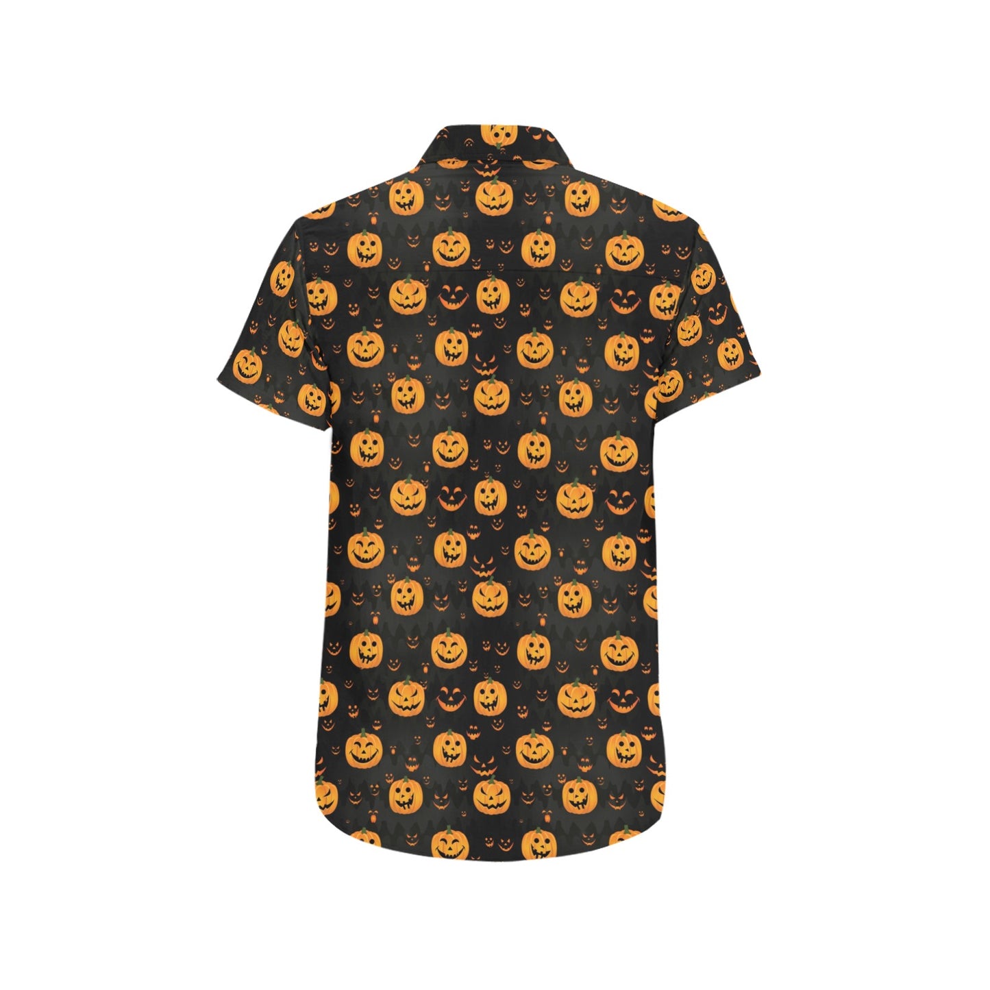 Halloween Print Design LKS401 Men Short Sleeve Button Up Shirt