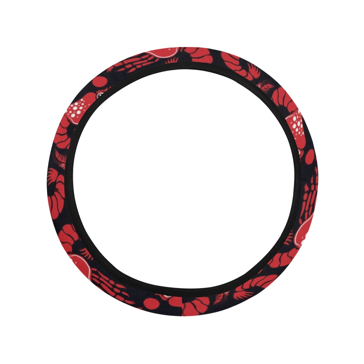 Shrimp Print Design LKS303 Steering Wheel Cover with Elastic Edge
