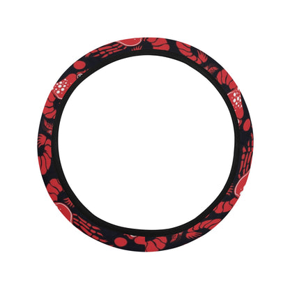 Shrimp Print Design LKS303 Steering Wheel Cover with Elastic Edge