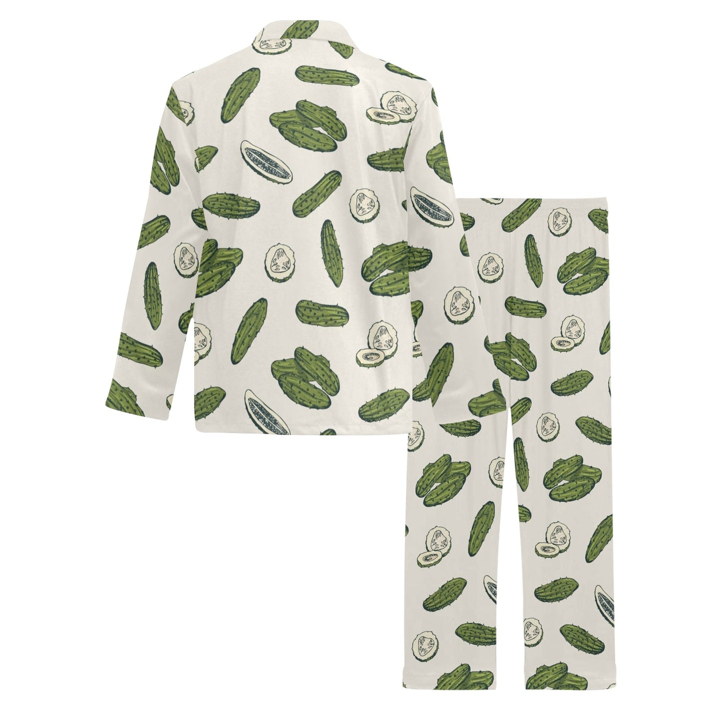 Cucumber Pattern Print Design CC05 Men's Long Pajama Set