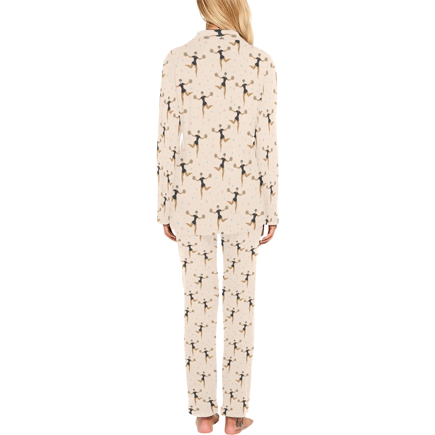 Cheerleader Pattern Print Design 03 Women's Long Pajama Set