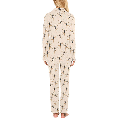 Cheerleader Pattern Print Design 03 Women's Long Pajama Set