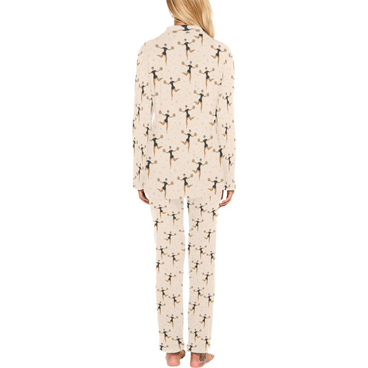 Cheerleader Pattern Print Design 03 Women's Long Pajama Set