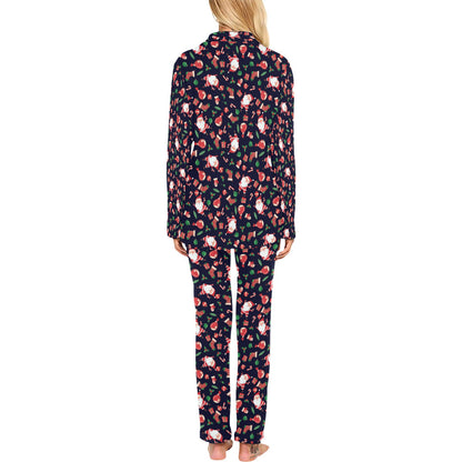Santa Christmas Themed Print Design LKS304 Women's Long Pajama Set