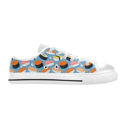 Sushi Print Design LKS304 Women's White Low Top Shoes