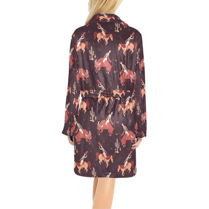 Rodeo Pattern Print Design A01 Women's Fleece Robe