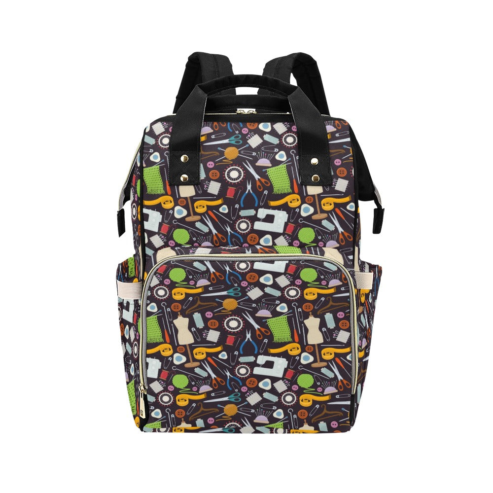Sewing Equipment Print Design LKS308 Diaper Bag Backpack