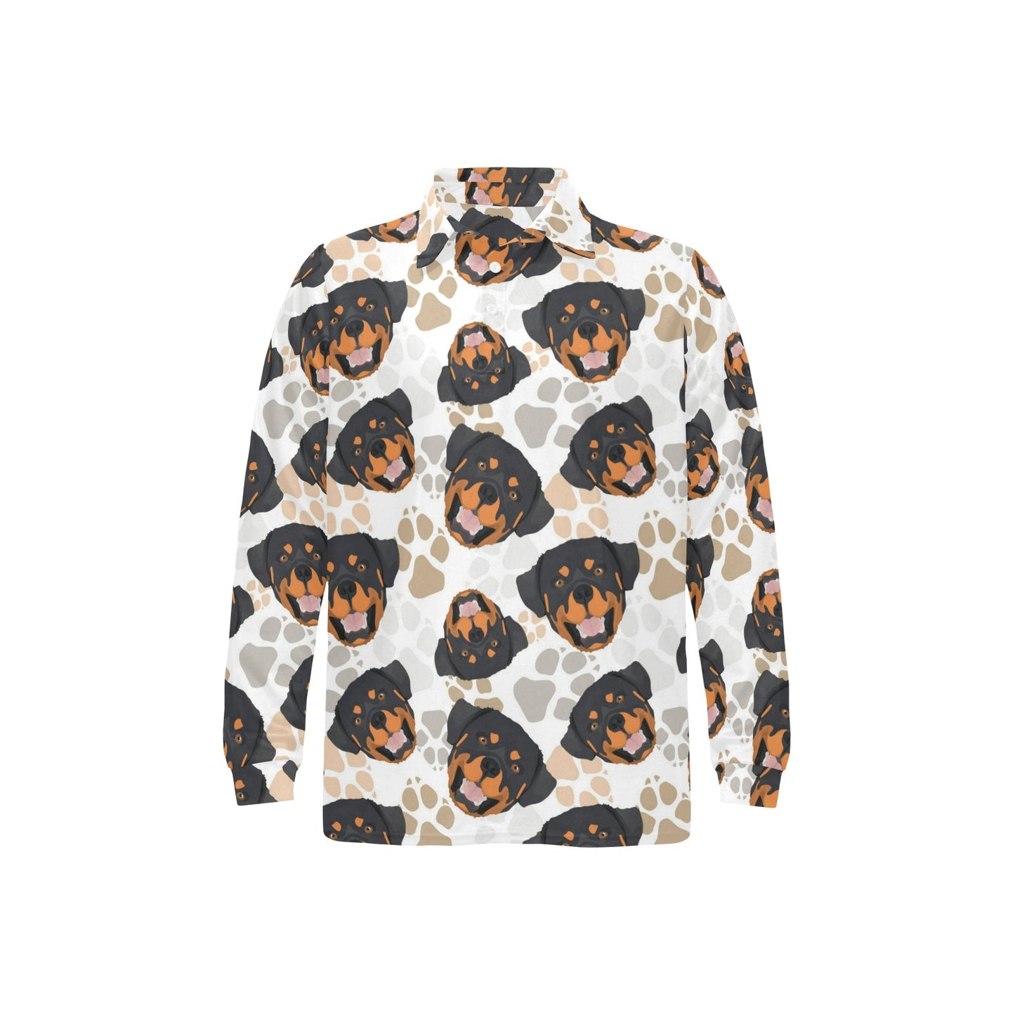 Rottweiler Pattern Print Design A03 Long Sleeve Polo Shirt For Men's