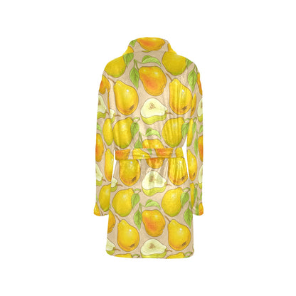 Pear Pattern Print Design PE05 Women's Fleece Robe
