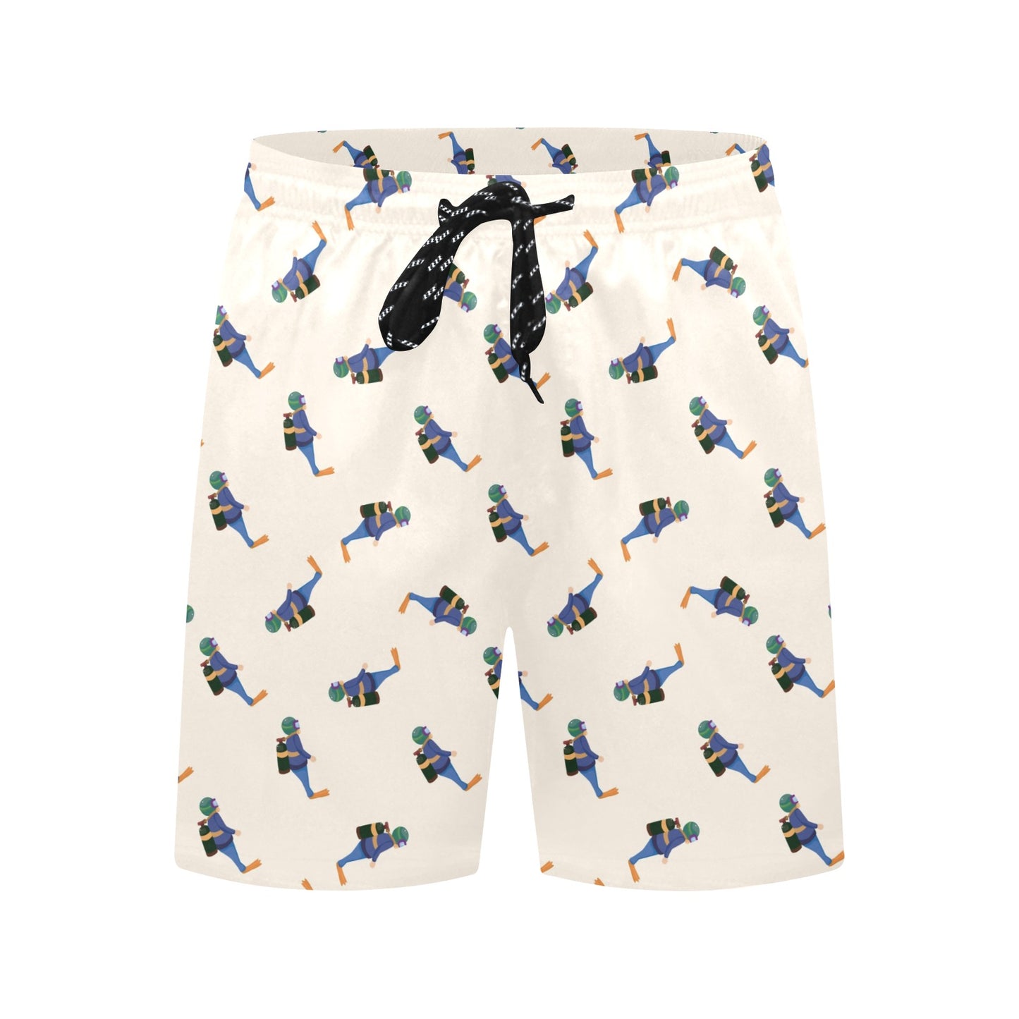 Scuba Driver Print Design LKS301 Men's Swim Trunks Beach Shorts
