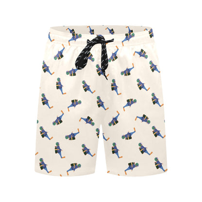 Scuba Driver Print Design LKS301 Men's Swim Trunks Beach Shorts