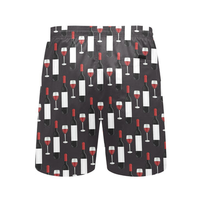 Wine Print Design LKS309 Men's Swim Trunks Beach Shorts