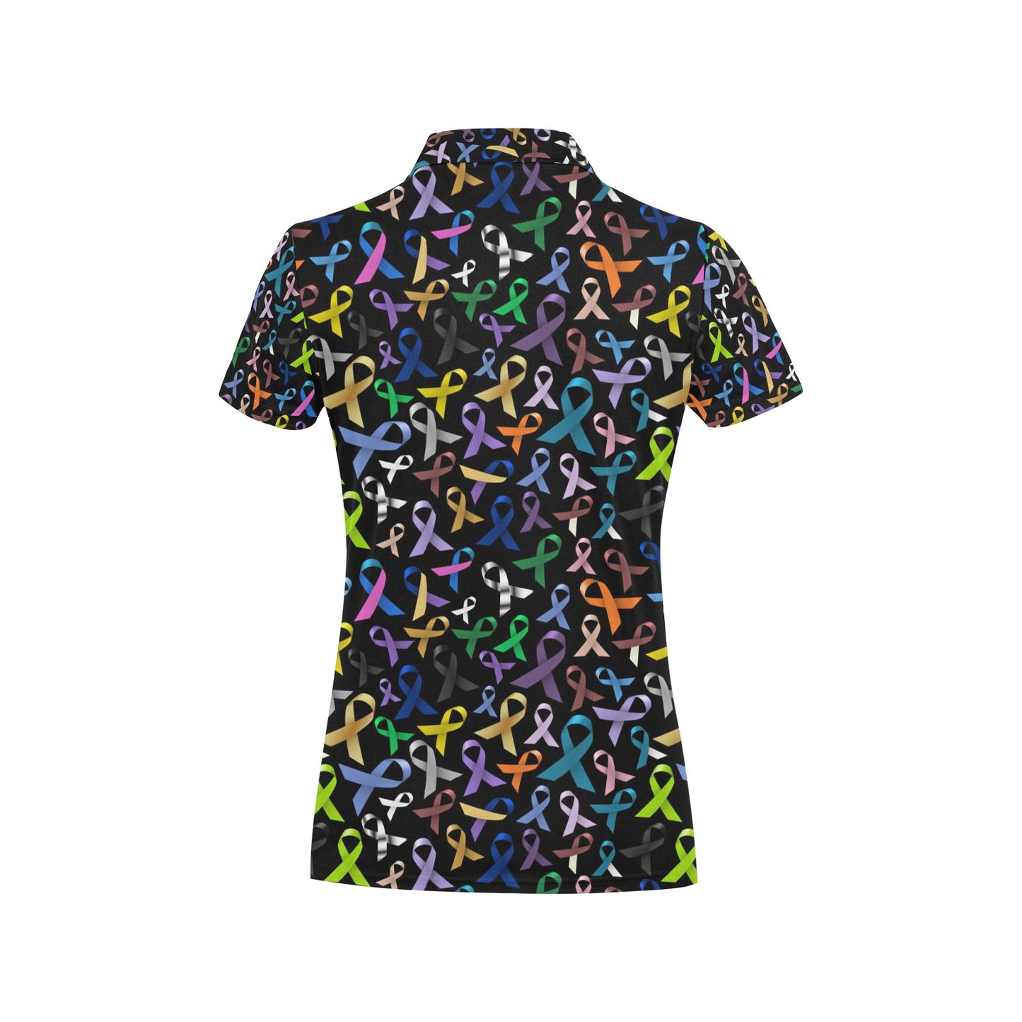 Breast Cancer Awareness Colorful Print Women's Polo Shirt