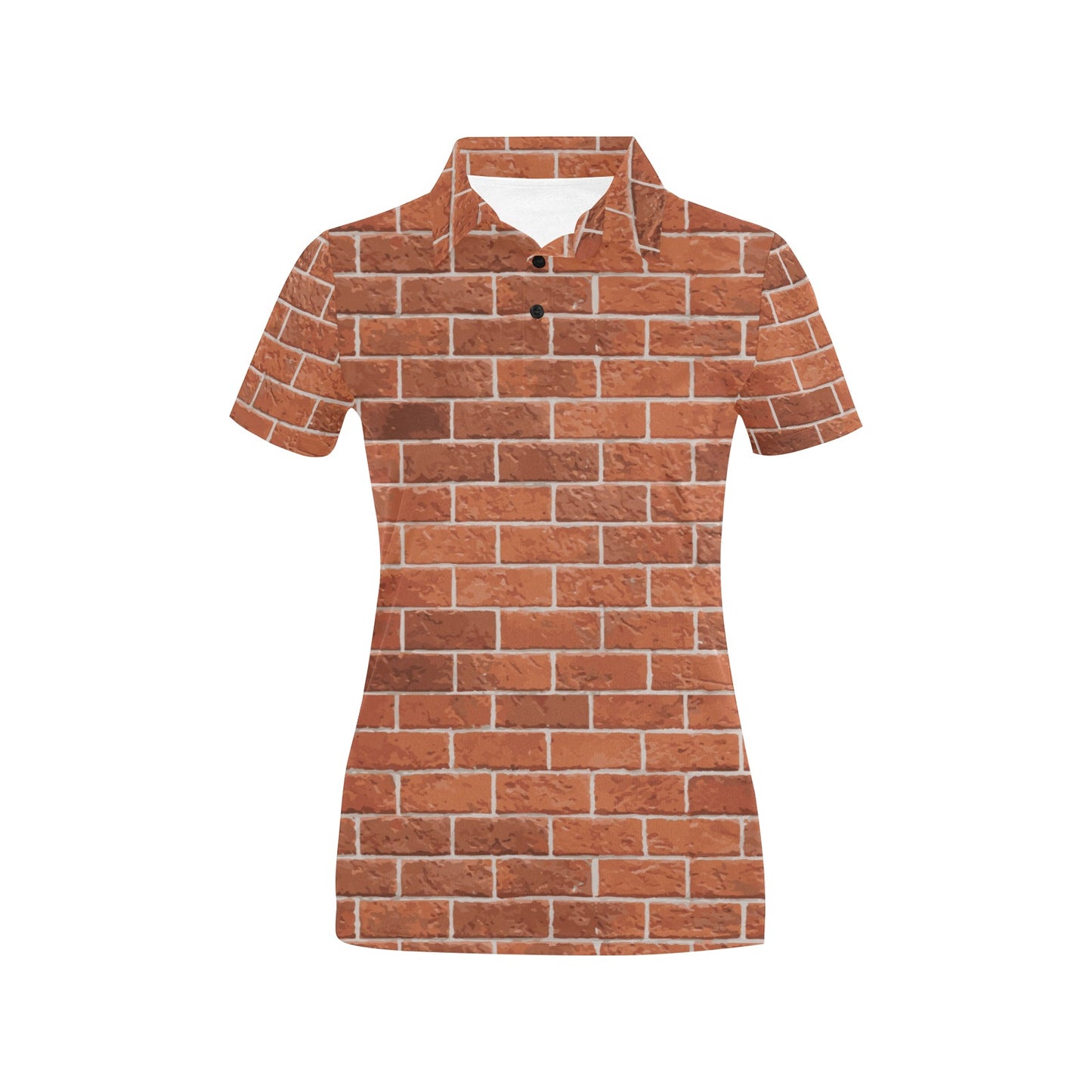 Brick Brown Pattern Print Design 02 Women's Polo Shirt