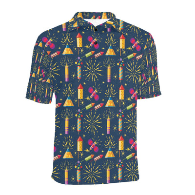 Firework Sparkling Rockets Print Design LKS306 Men Polo Shirt