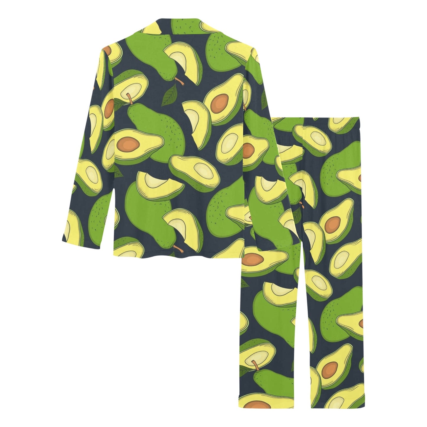 Avocado Pattern Print Design AC013 Women's Long Pajama Set