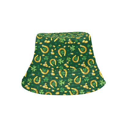 Shamrock Horse Shoes Saint Patrick's Day Print Design LKS307 Unisex Bucket Hat