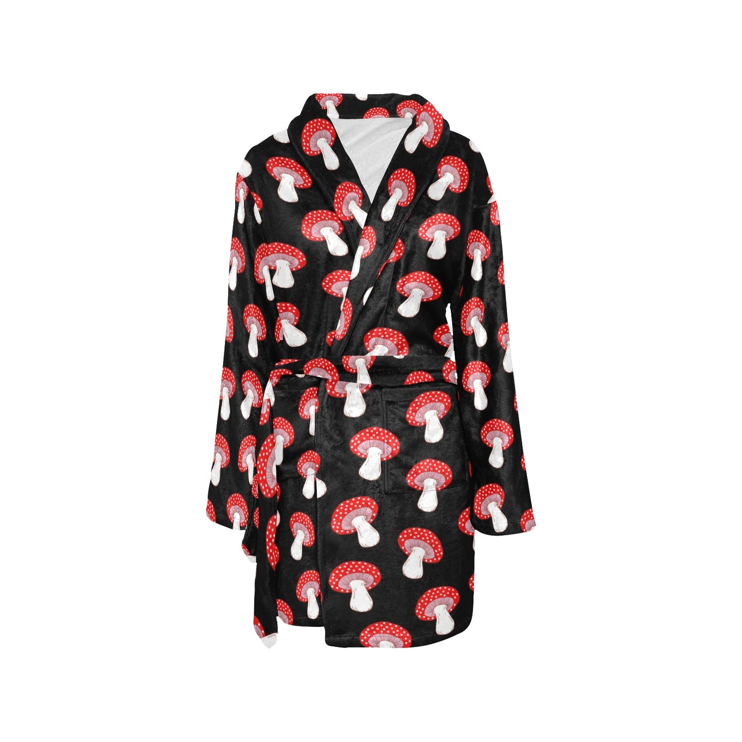 Mushroom Pattern Print Design A02 Women's Fleece Robe