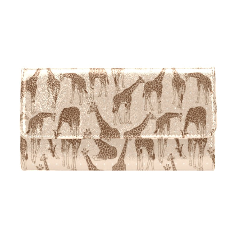 Giraffe Pattern Design Print Women's Trifold Wallet
