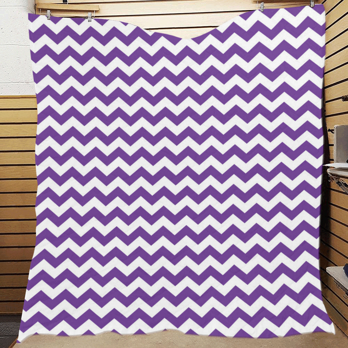 Chevron Purple Pattern Print Design 03 Premium Quilt