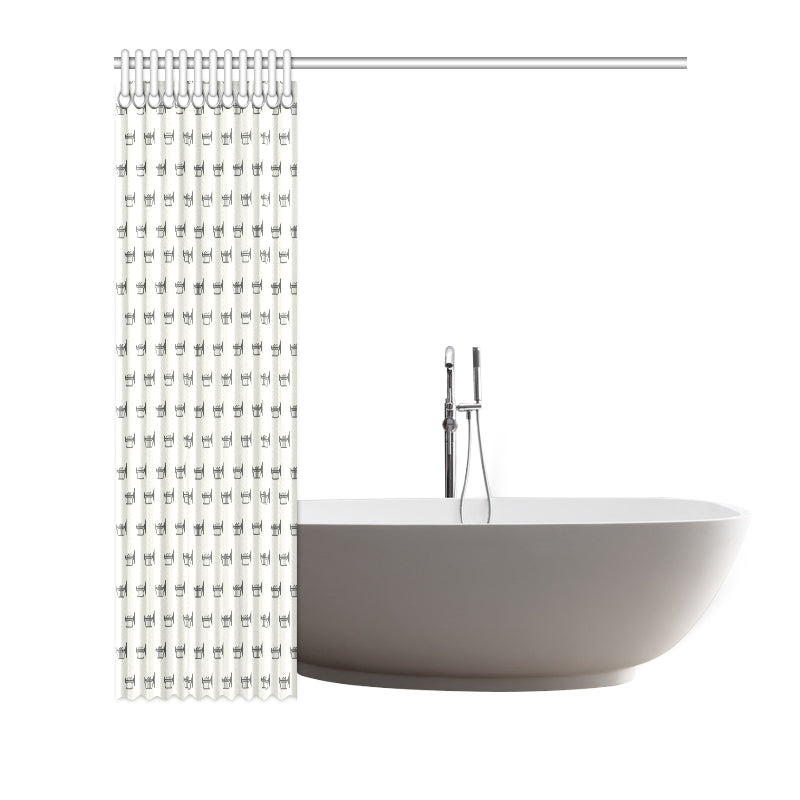 Trumpet Pattern Themed Print Shower Curtain
