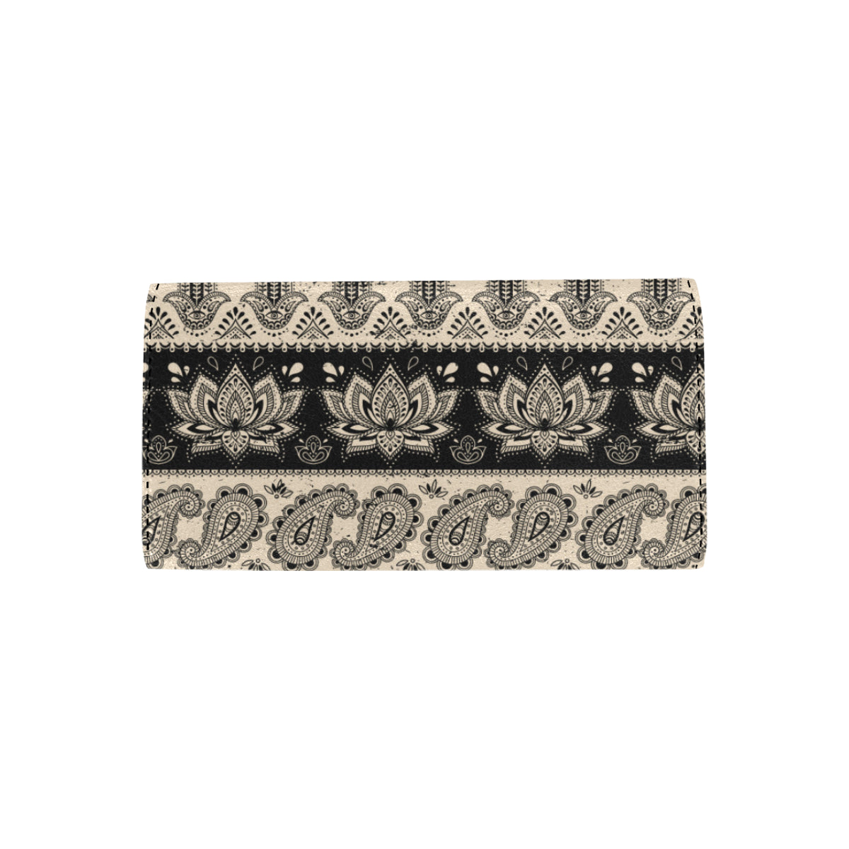 Elephant Hansa Lotus Pattern Women's Trifold Wallet