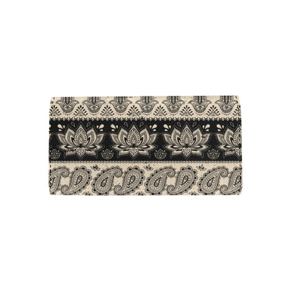 Elephant Hansa Lotus Pattern Women's Trifold Wallet