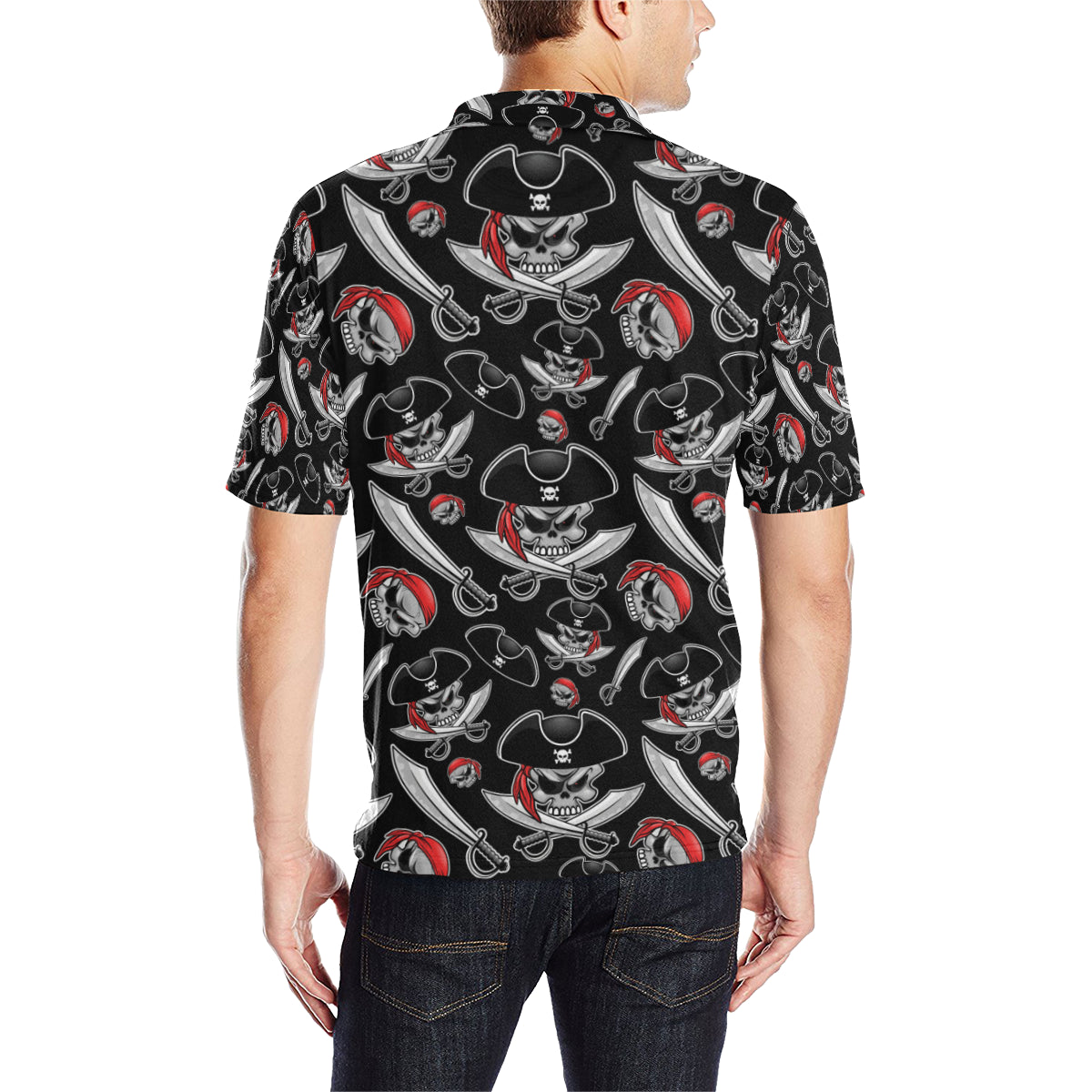 Pirate Pattern Print Design A05 Men Polo Shirt