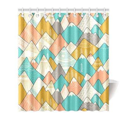 Mountain Pattern Print Design 02 Shower Curtain
