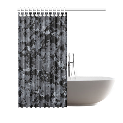ACU Digital Black Camouflage Shower Curtain