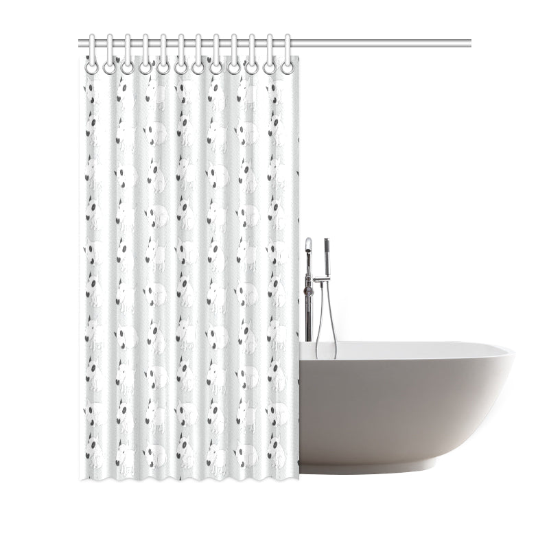 Bull Terrier hand draw Print Pattern Shower Curtain
