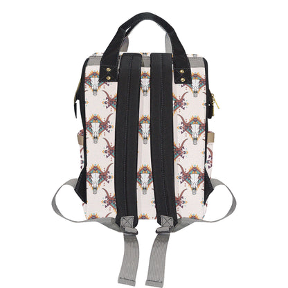 Buffalo Head Pattern Print Design 02 Diaper Bag Backpack