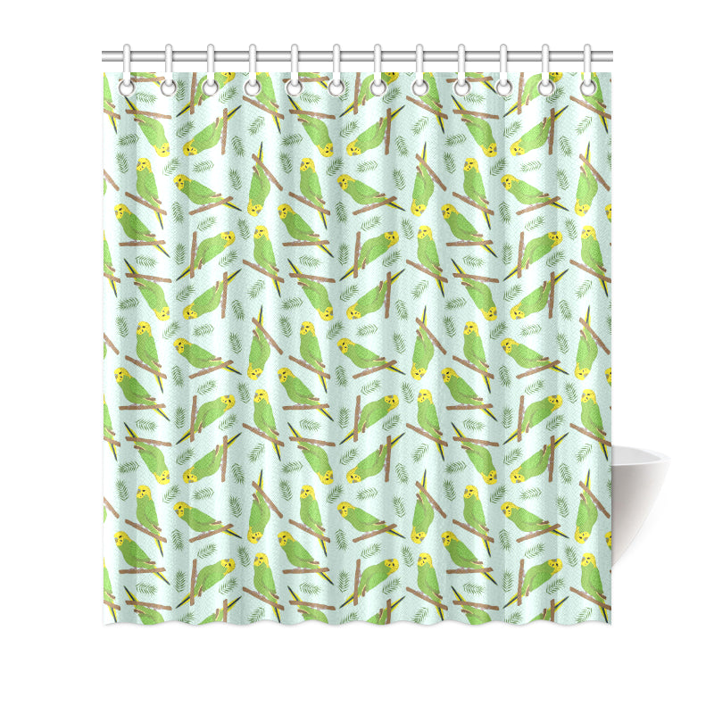 Budgerigar Pattern Print Design 04 Shower Curtain