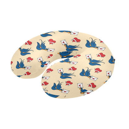 Swallow Bird Pattern Print Design 05 U-Shaped Travel Neck Pillow