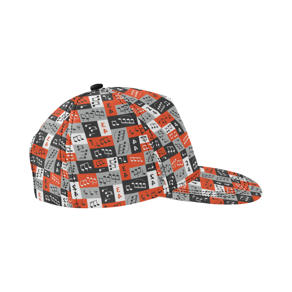 Music Note Design Themed Print Snapback Cap