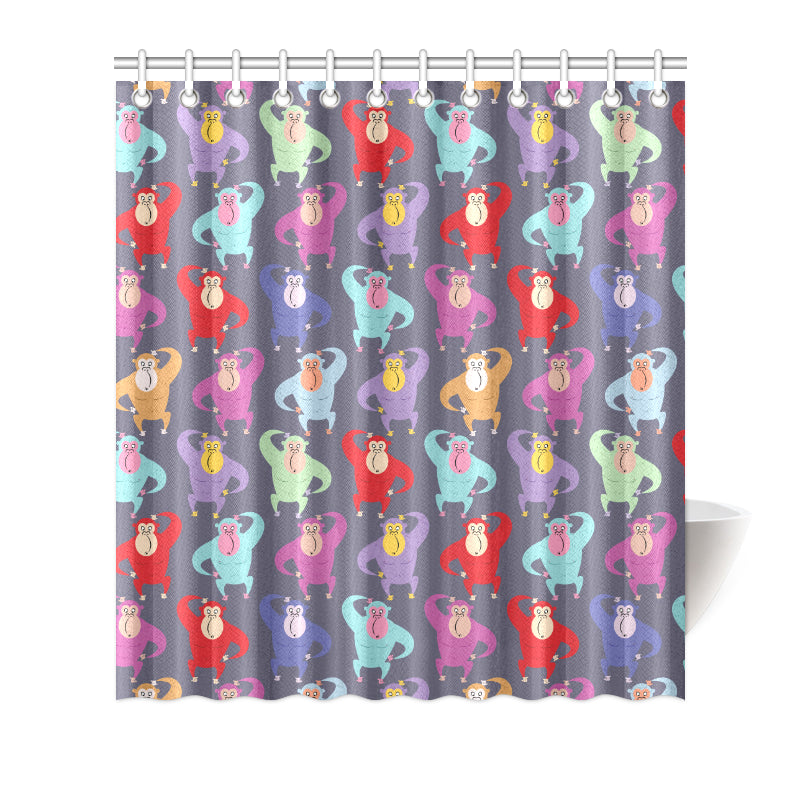 Chimpanzee Pattern Print Design 03 Shower Curtain