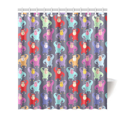 Chimpanzee Pattern Print Design 03 Shower Curtain