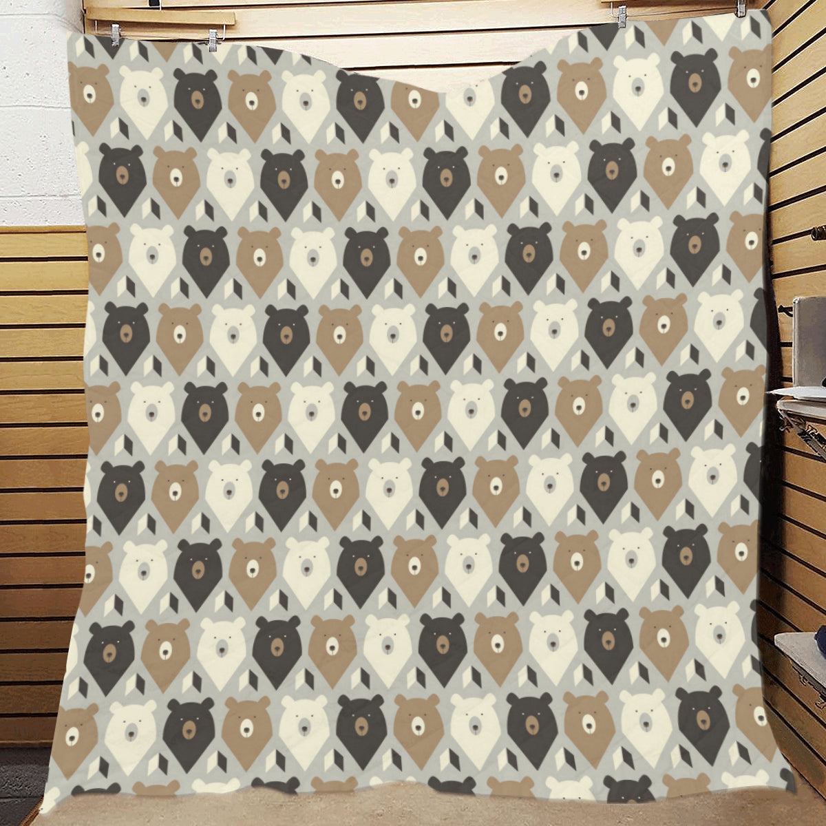 Bear Pattern Print Design 04 Premium Quilt
