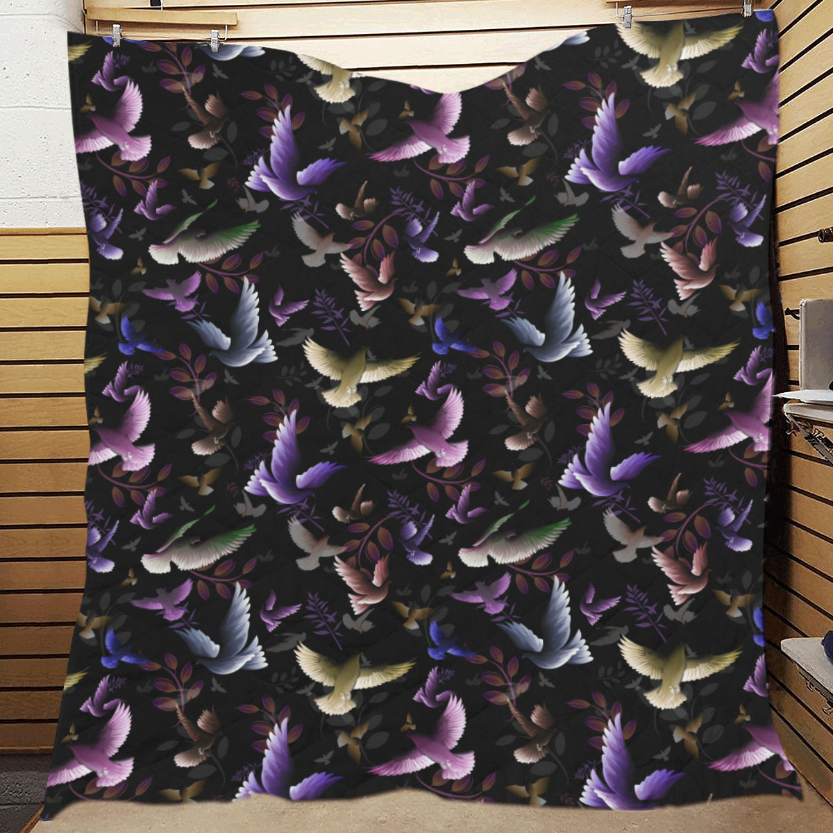 Pigeon Pattern Print Design 01 Premium Quilt