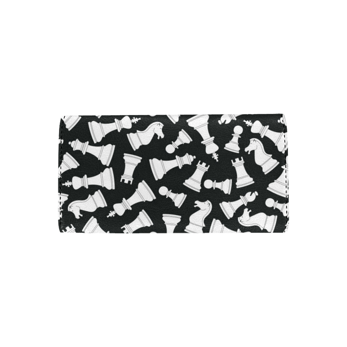 Chess Pattern Print Design 01 Women's Trifold Wallet